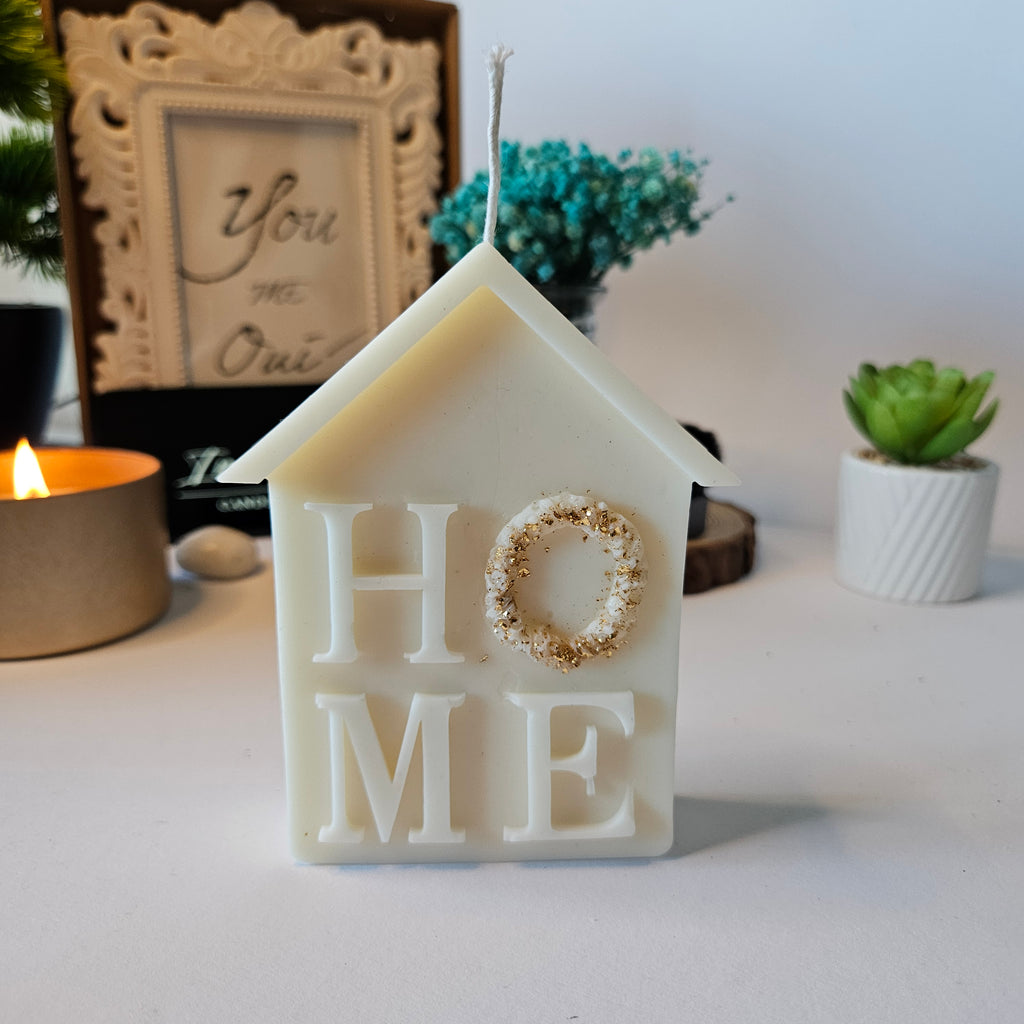 Mājas siltuma svece – HOME dizains, roku darbs no dabīga sojas un rapšu vaska