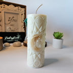 Mēness un zvaigžņu svece – Roku darbs no dabīga sojas un rapšu vaska