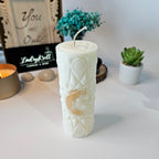 Mēness un zvaigžņu svece – Roku darbs no dabīga sojas un rapšu vaska