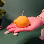 Citrona formas svece – Roku darbs no dabīga sojas un rapšu vaska