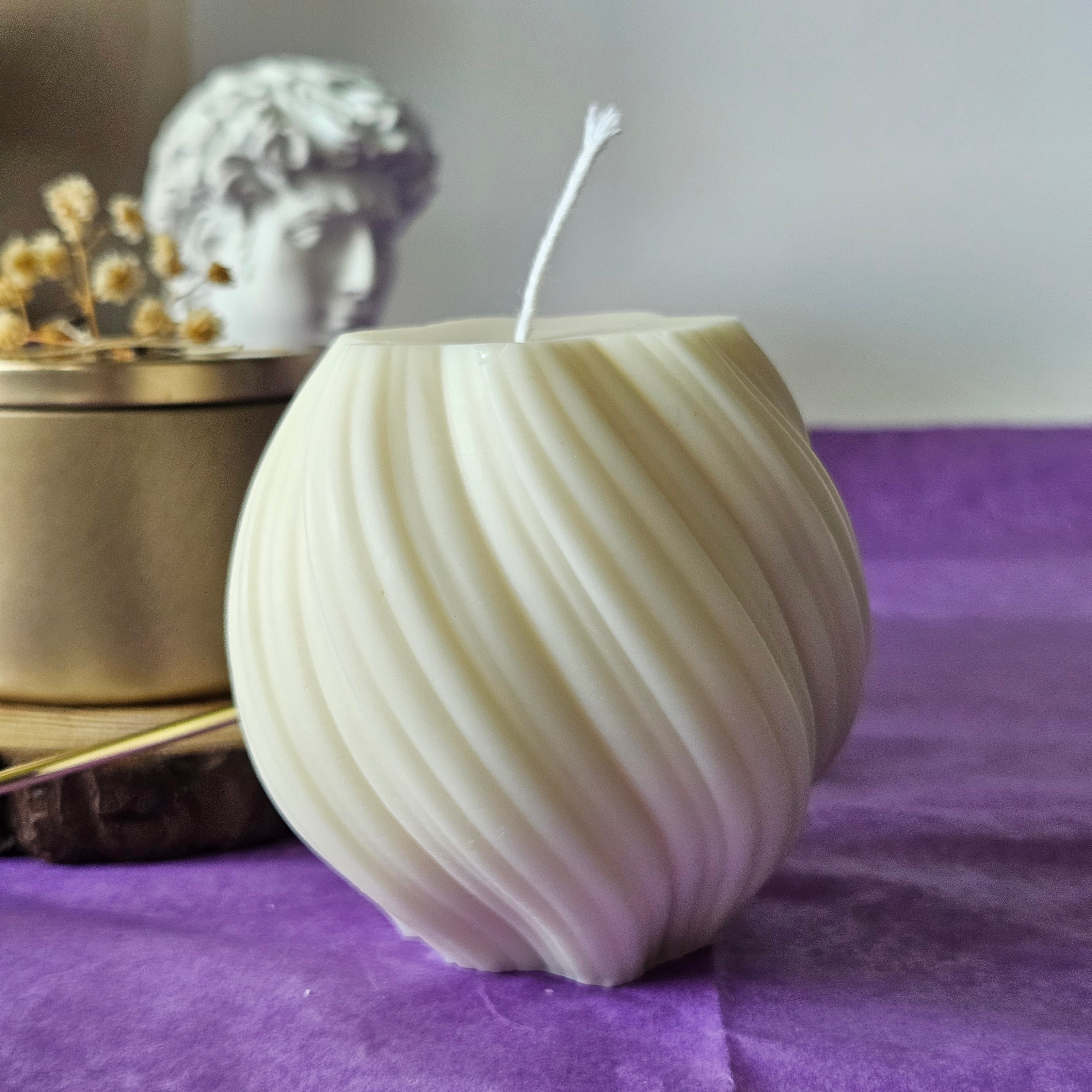 Spirāles formas svece – No sojas vaska