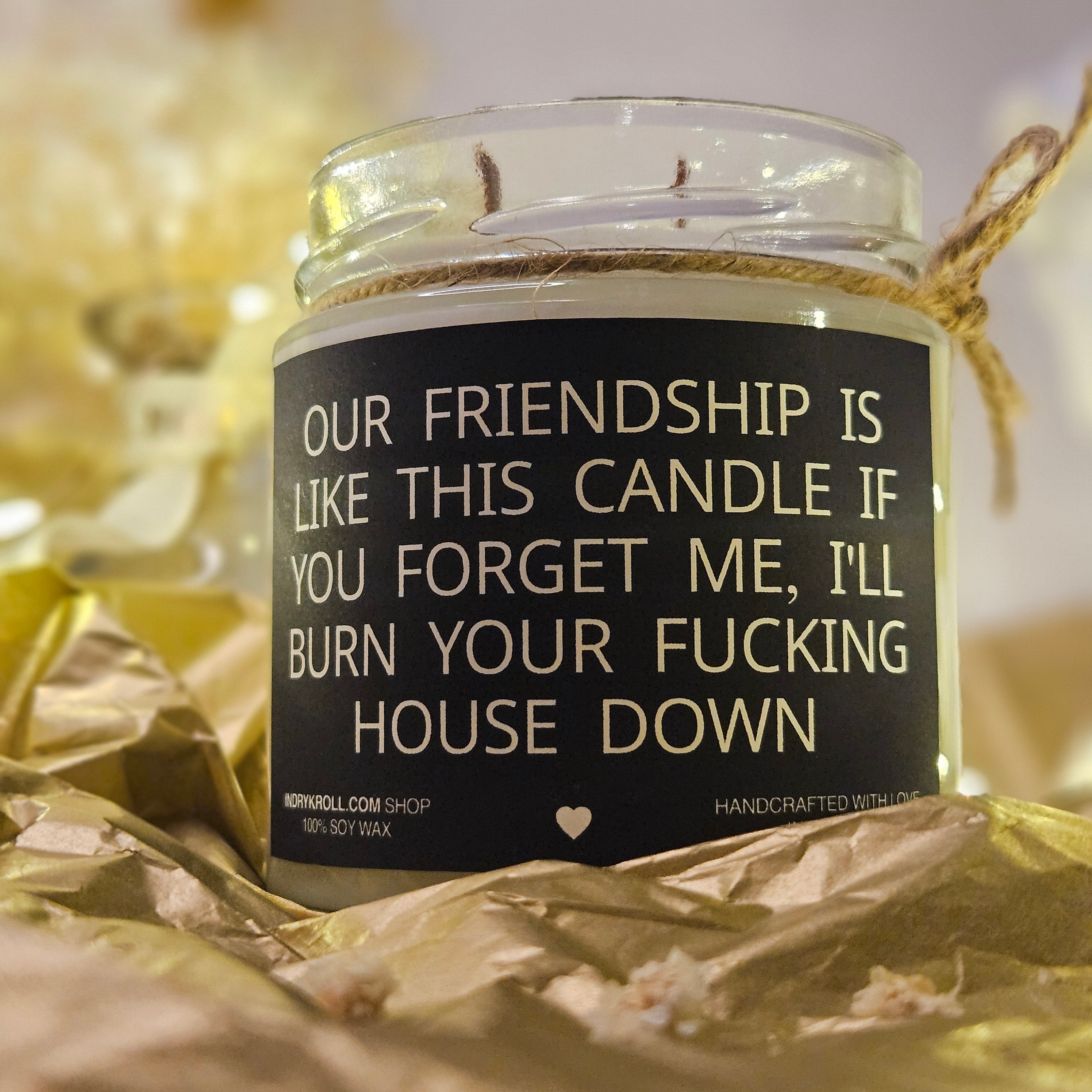 Funny Friendship Candle – “Our Friendship Is Like This Candle” | 100% Soy Wax, Eco-Friendly