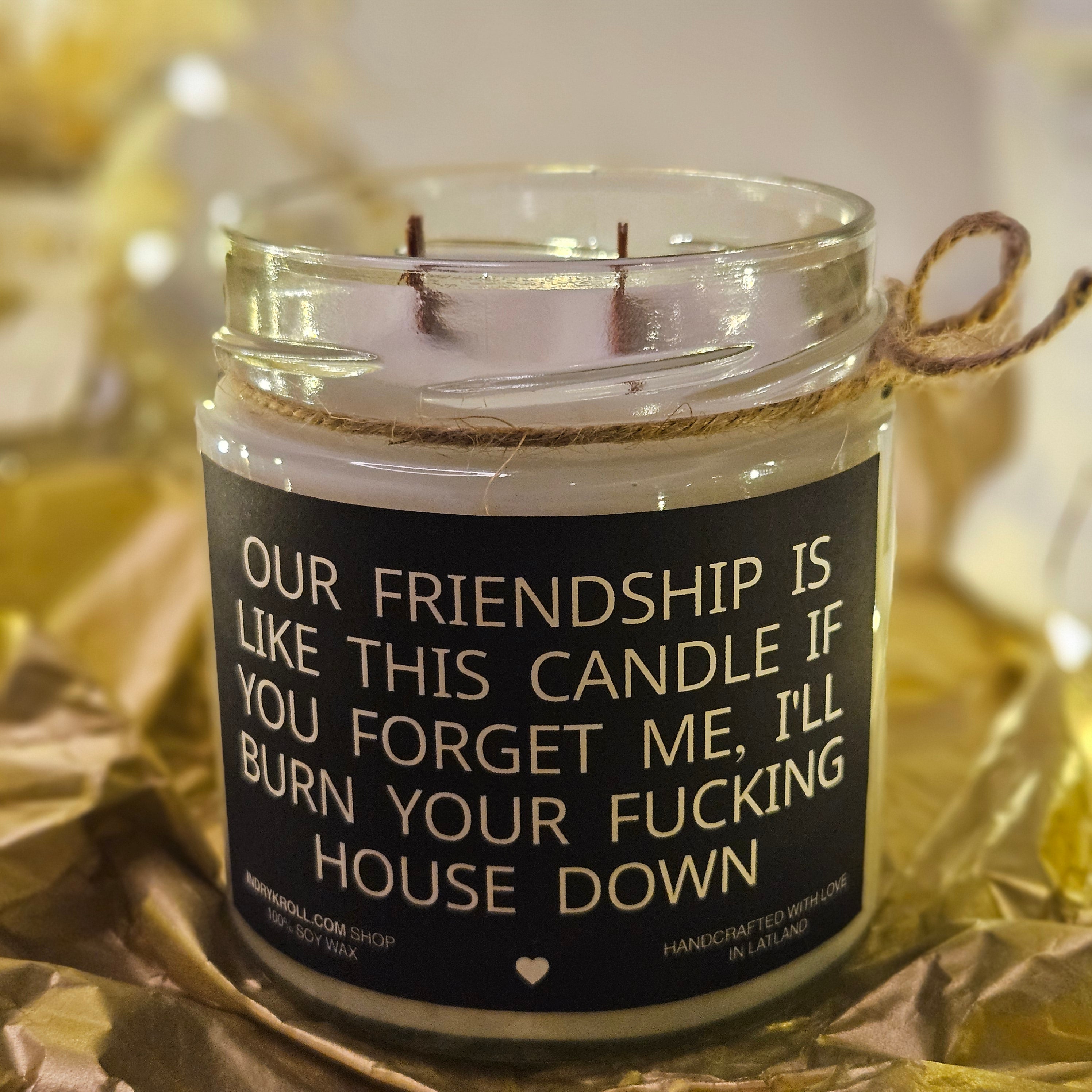 Funny Friendship Candle – “Our Friendship Is Like This Candle” | 100% Soy Wax, Eco-Friendly