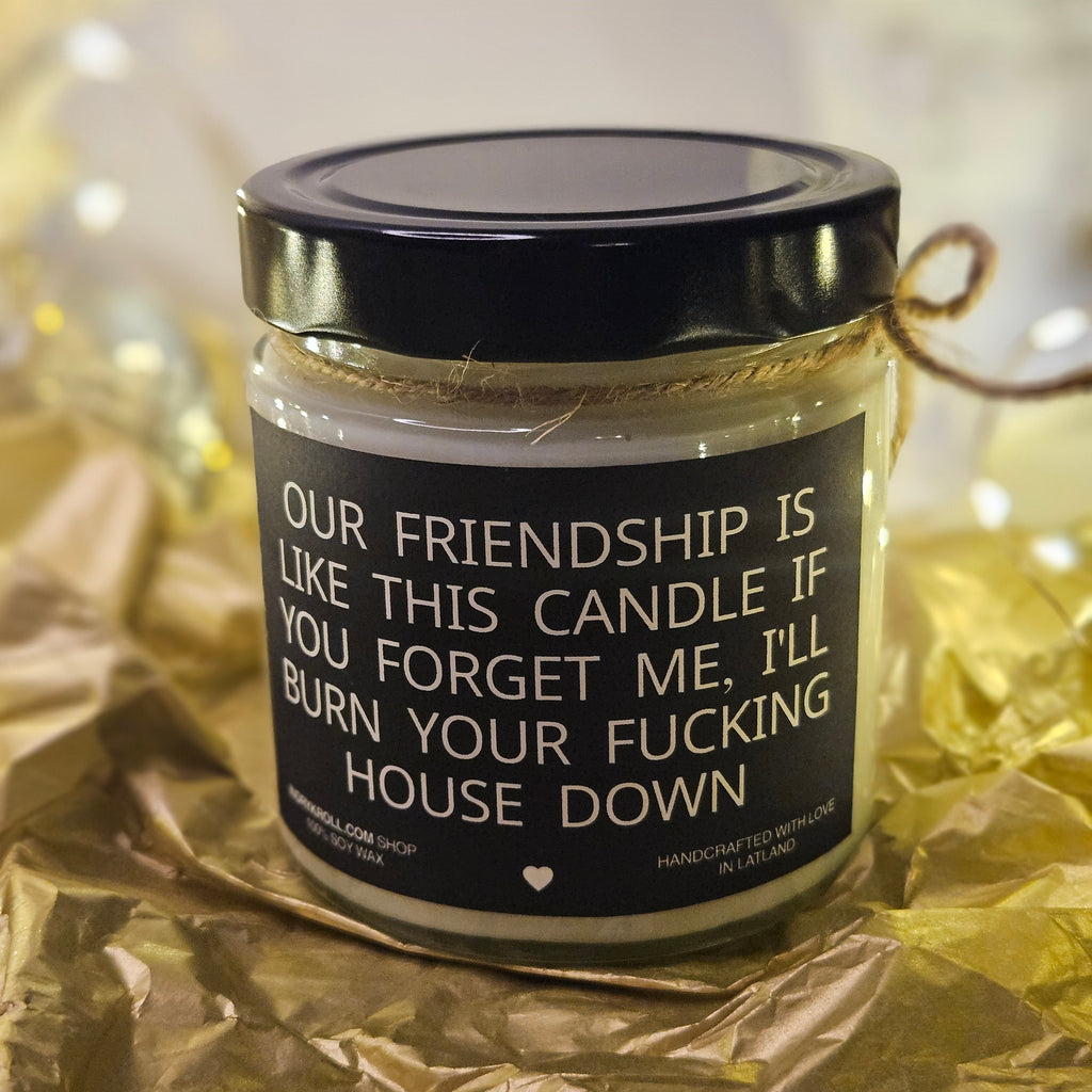 Funny Friendship Candle – “Our Friendship Is Like This Candle” | 100% Soy Wax, Eco-Friendly