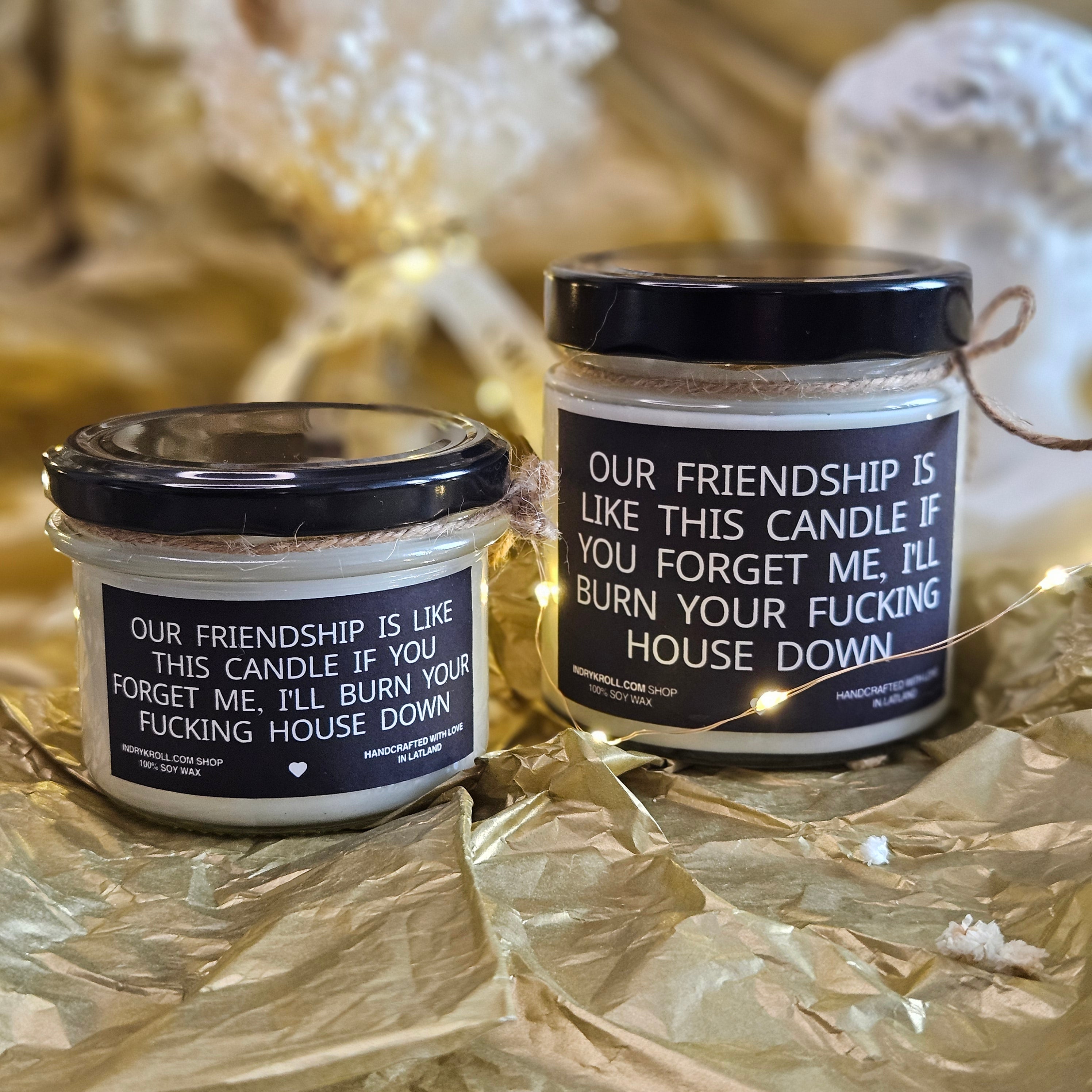 Funny Friendship Candle – “Our Friendship Is Like This Candle” | 100% Soy Wax, Eco-Friendly