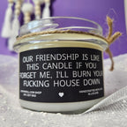 Funny Friendship Candle – “Our Friendship Is Like This Candle” | 100% Soy Wax, Eco-Friendly