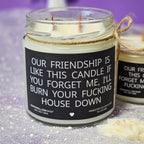 Funny Friendship Candle – “Our Friendship Is Like This Candle” | 100% Soy Wax, Eco-Friendly
