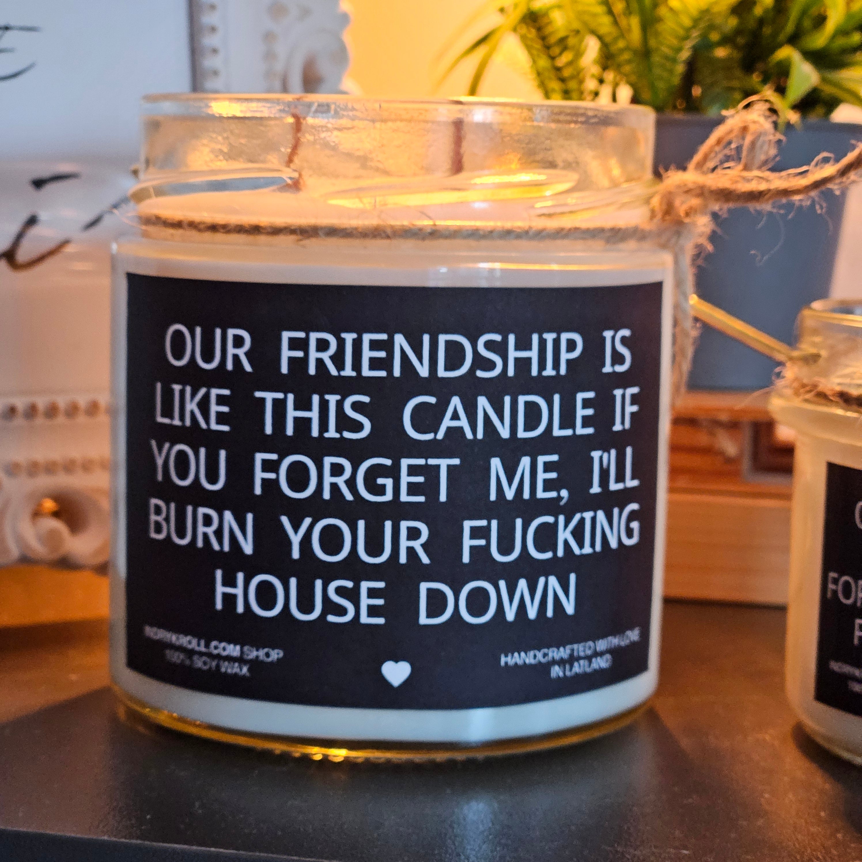 Funny Friendship Candle – “Our Friendship Is Like This Candle” | 100% Soy Wax, Eco-Friendly