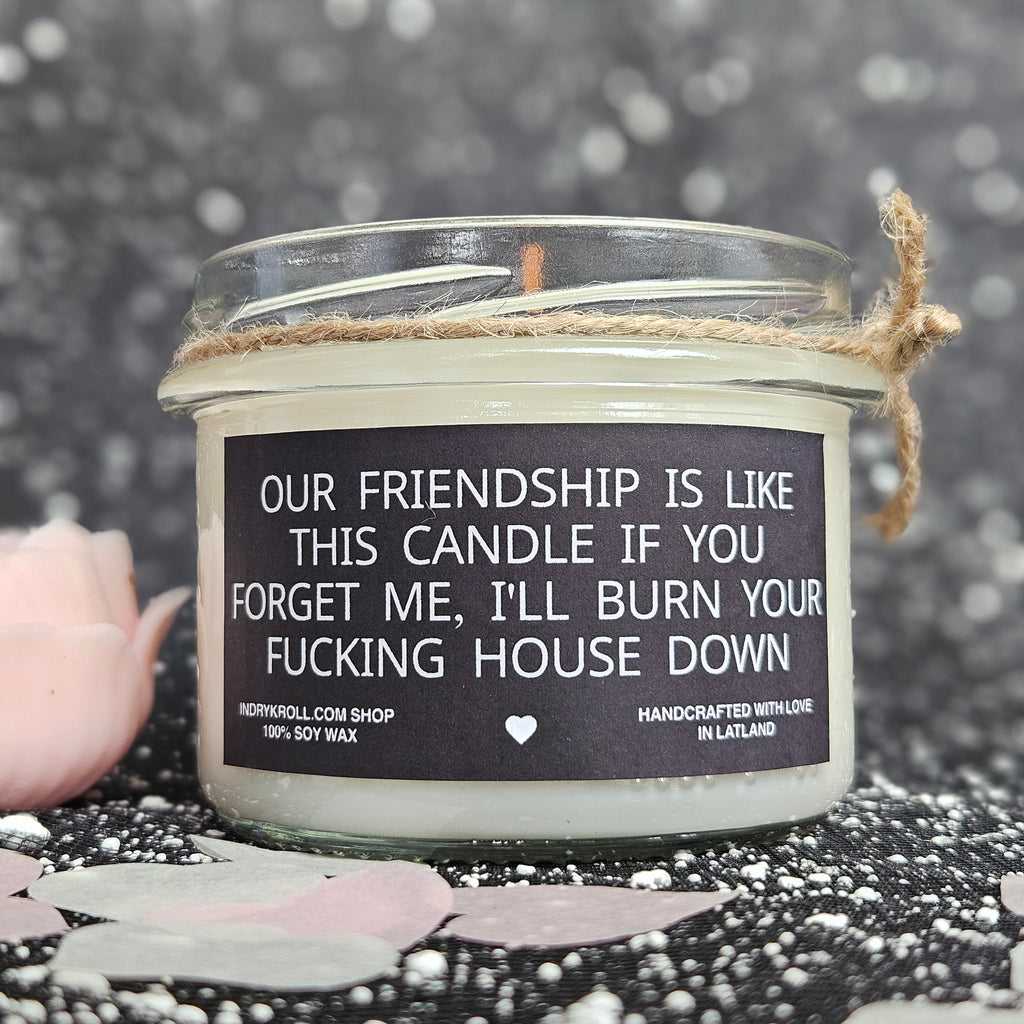 Funny Friendship Candle – “Our Friendship Is Like This Candle” | 100% Soy Wax, Eco-Friendly