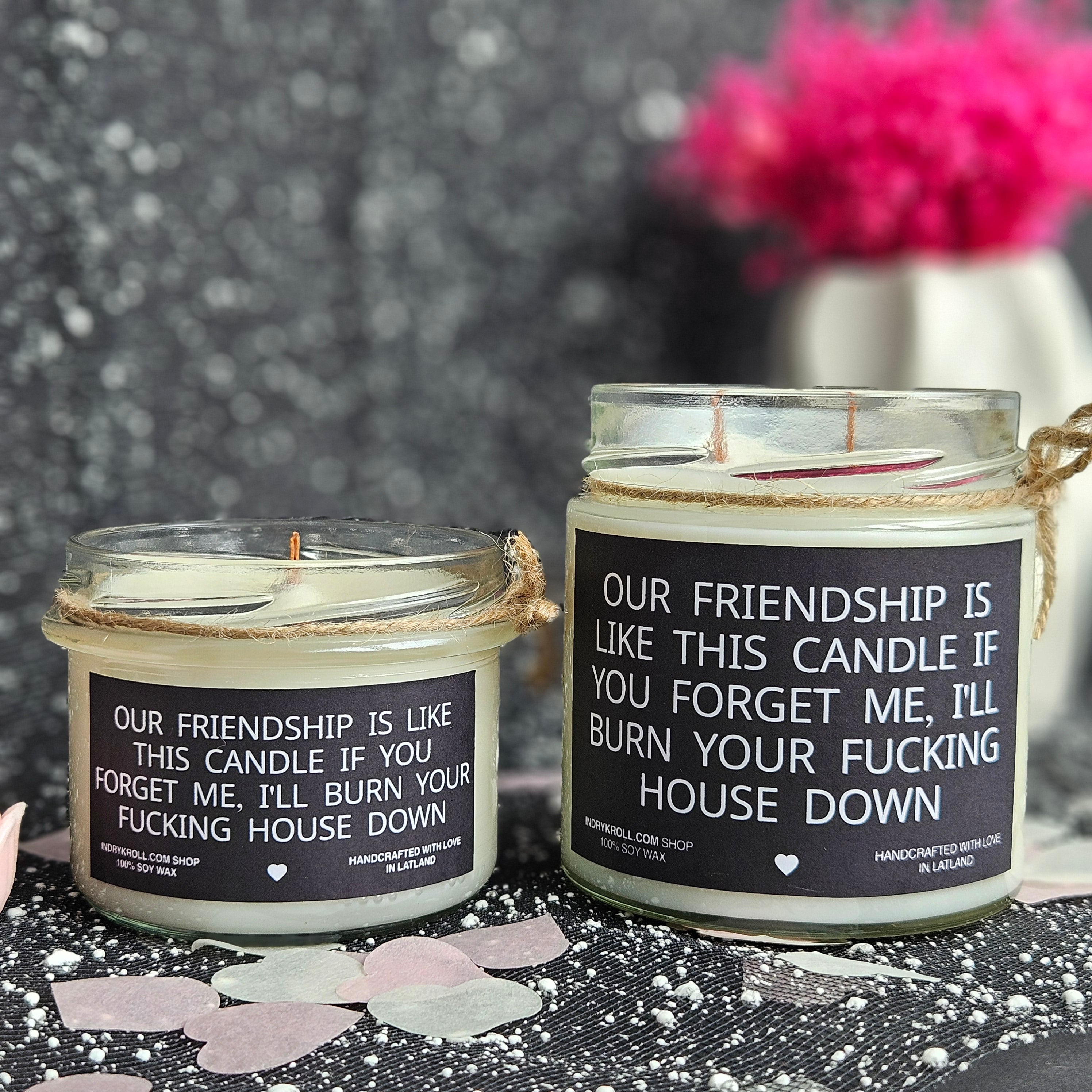 Funny Friendship Candle – “Our Friendship Is Like This Candle” | 100% Soy Wax, Eco-Friendly