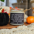 Funny Friendship Candle – “Our Friendship Is Like This Candle” | 100% Soy Wax, Eco-Friendly
