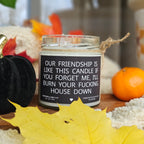 Funny Friendship Candle – “Our Friendship Is Like This Candle” | 100% Soy Wax, Eco-Friendly