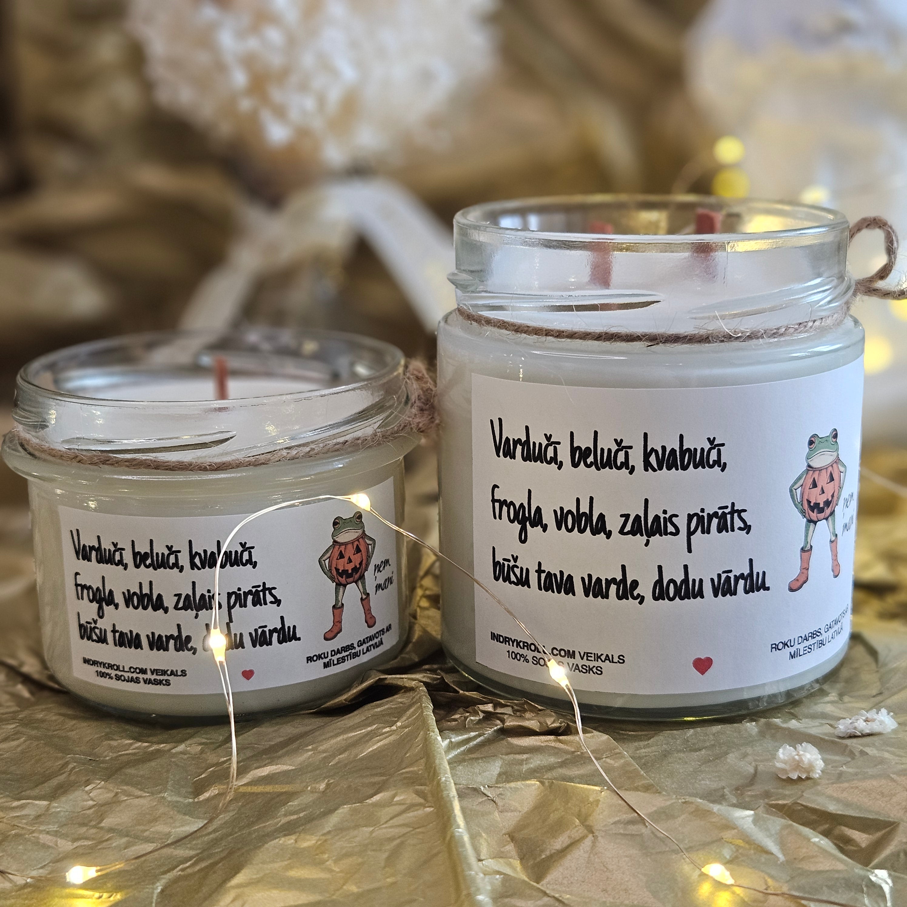 Prikols ar vardi, Helovīni, Sojas vaska svece - Eko produkts