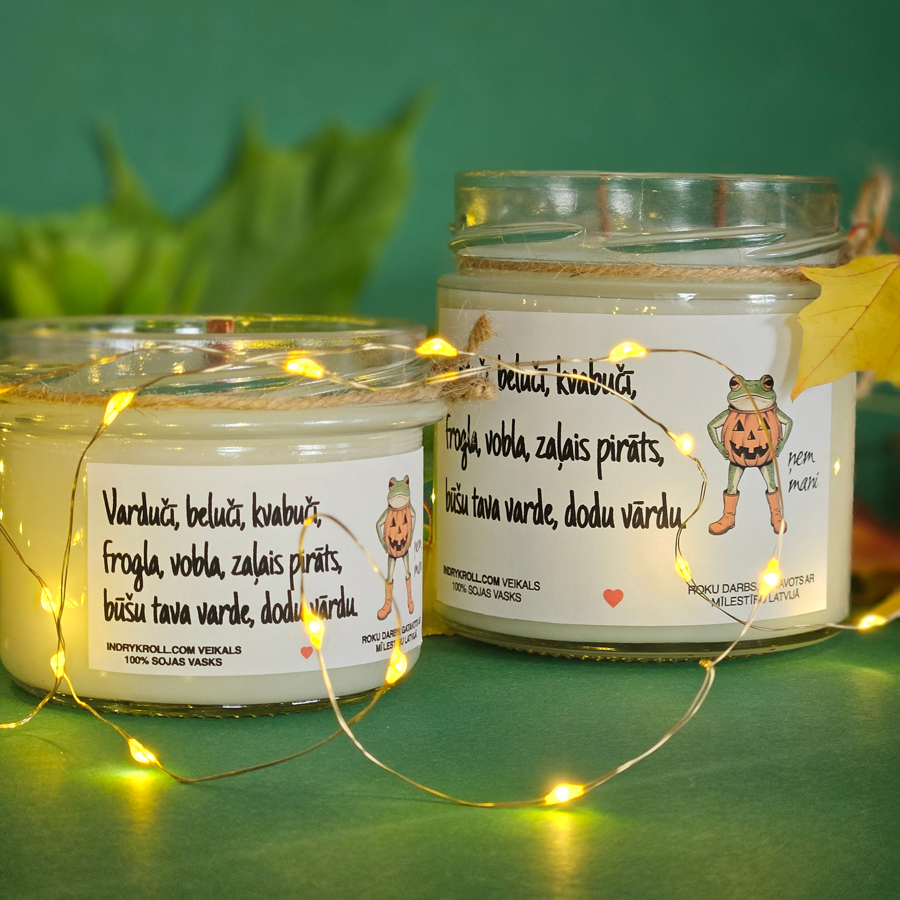 Prikols ar vardi, Helovīni, Sojas vaska svece - Eko produkts
