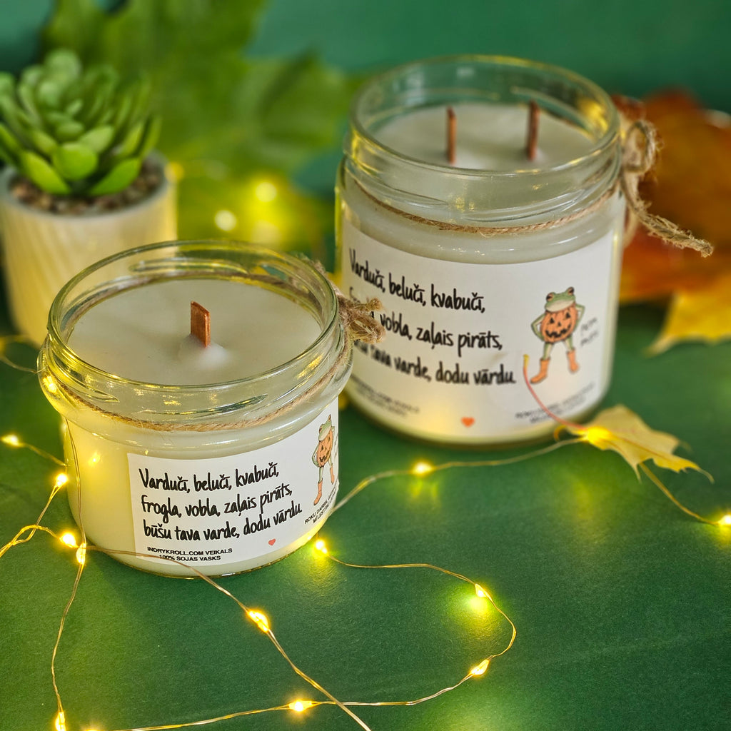 Prikols ar vardi, Helovīni, Sojas vaska svece - Eko produkts