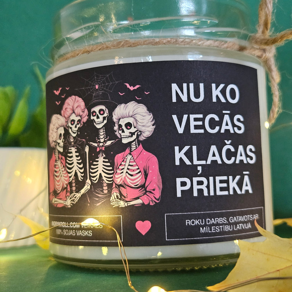 Nu ko, vecās, klačas priekā | Sojas svece ar koka dakti