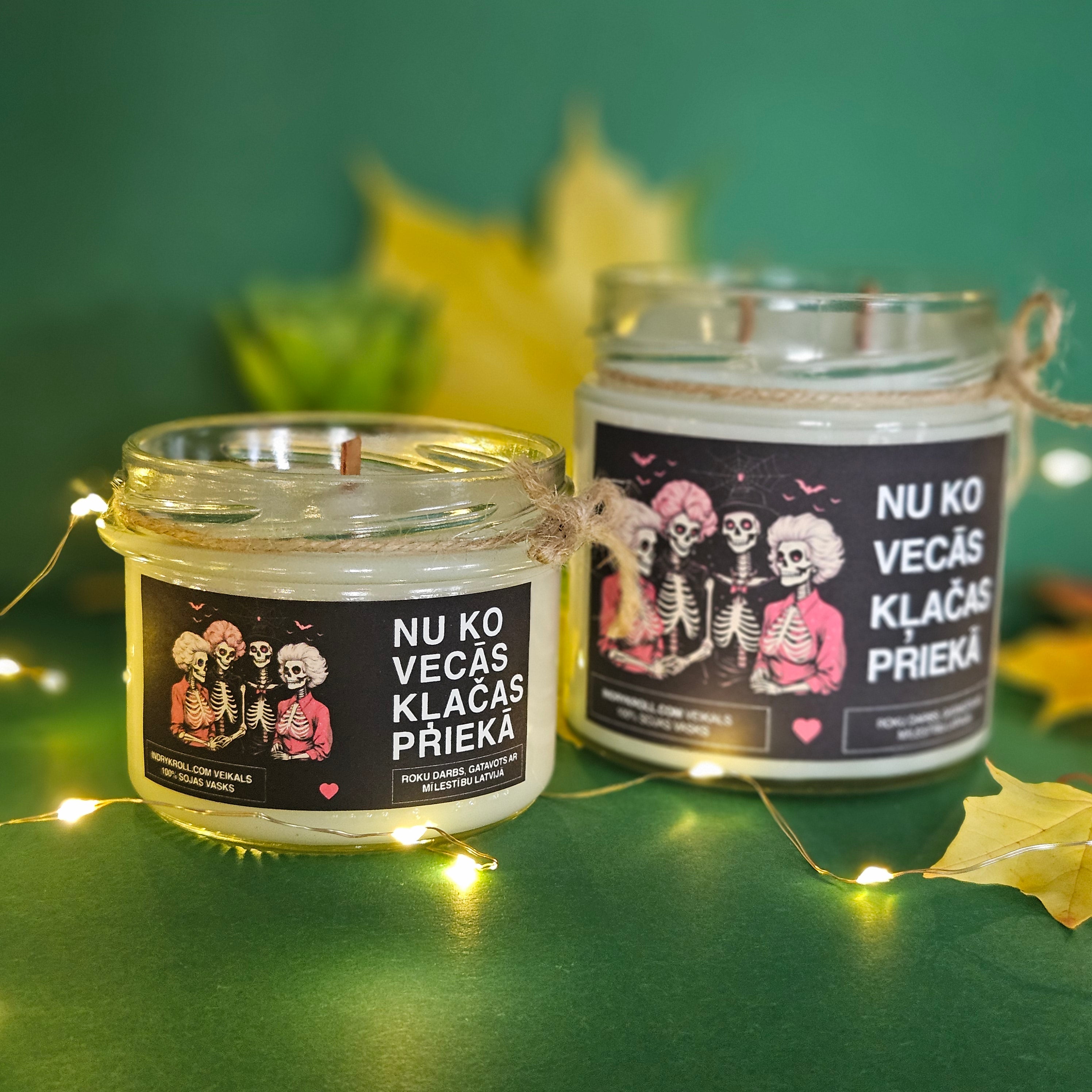 Nu ko, vecās, klačas priekā | Sojas svece ar koka dakti