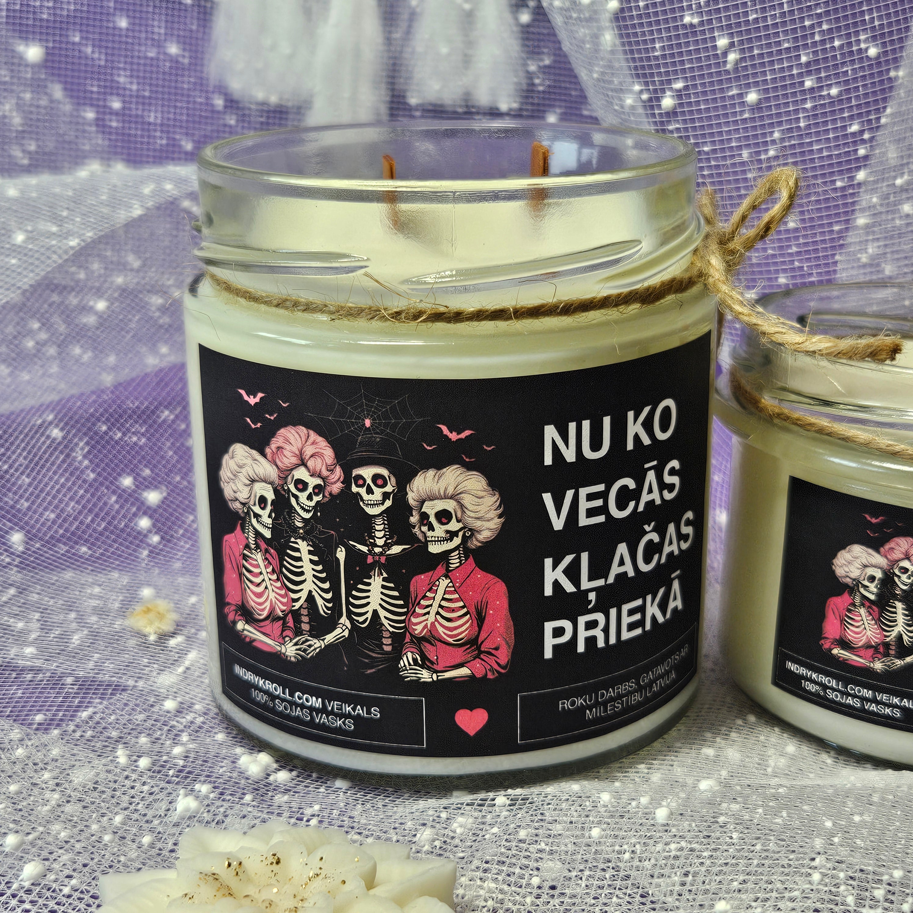 Nu ko, vecās, klačas priekā | Sojas svece ar koka dakti