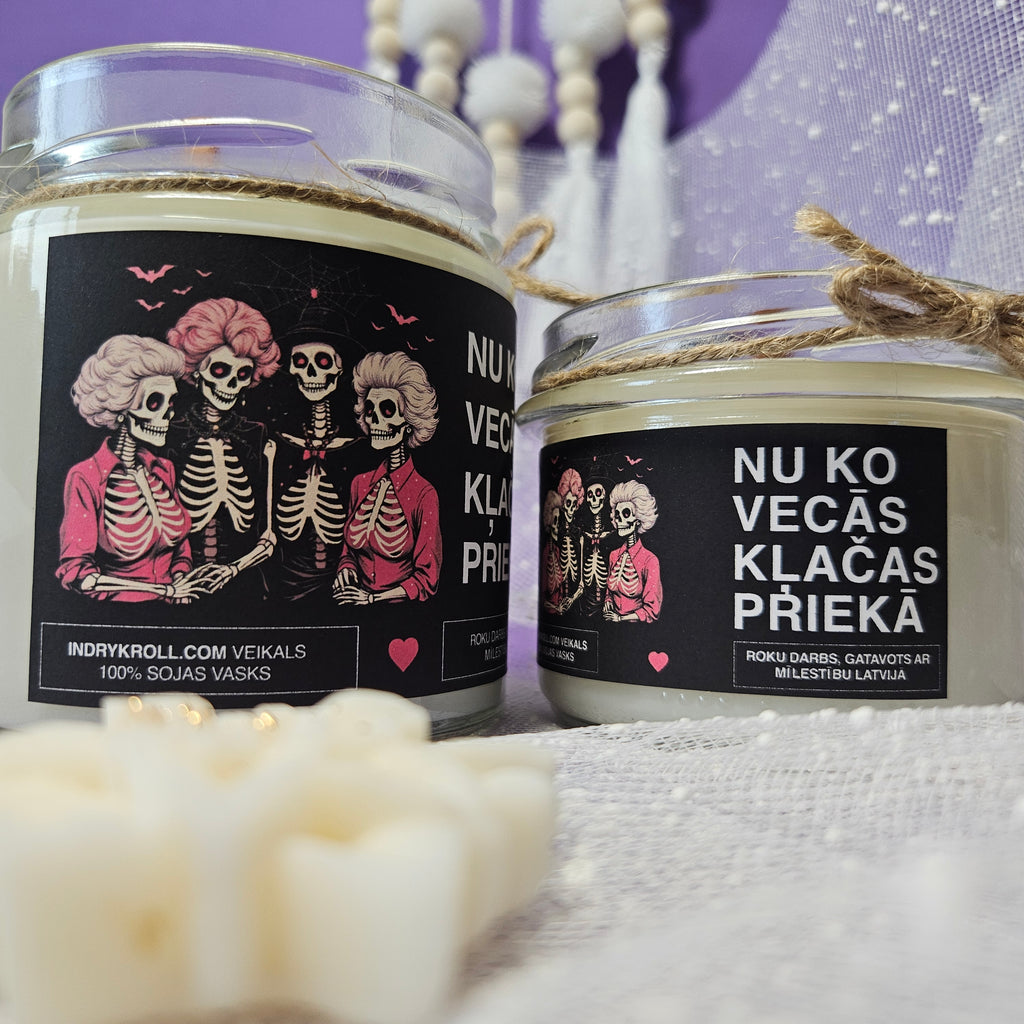 Nu ko, vecās, klačas priekā | Sojas svece ar koka dakti