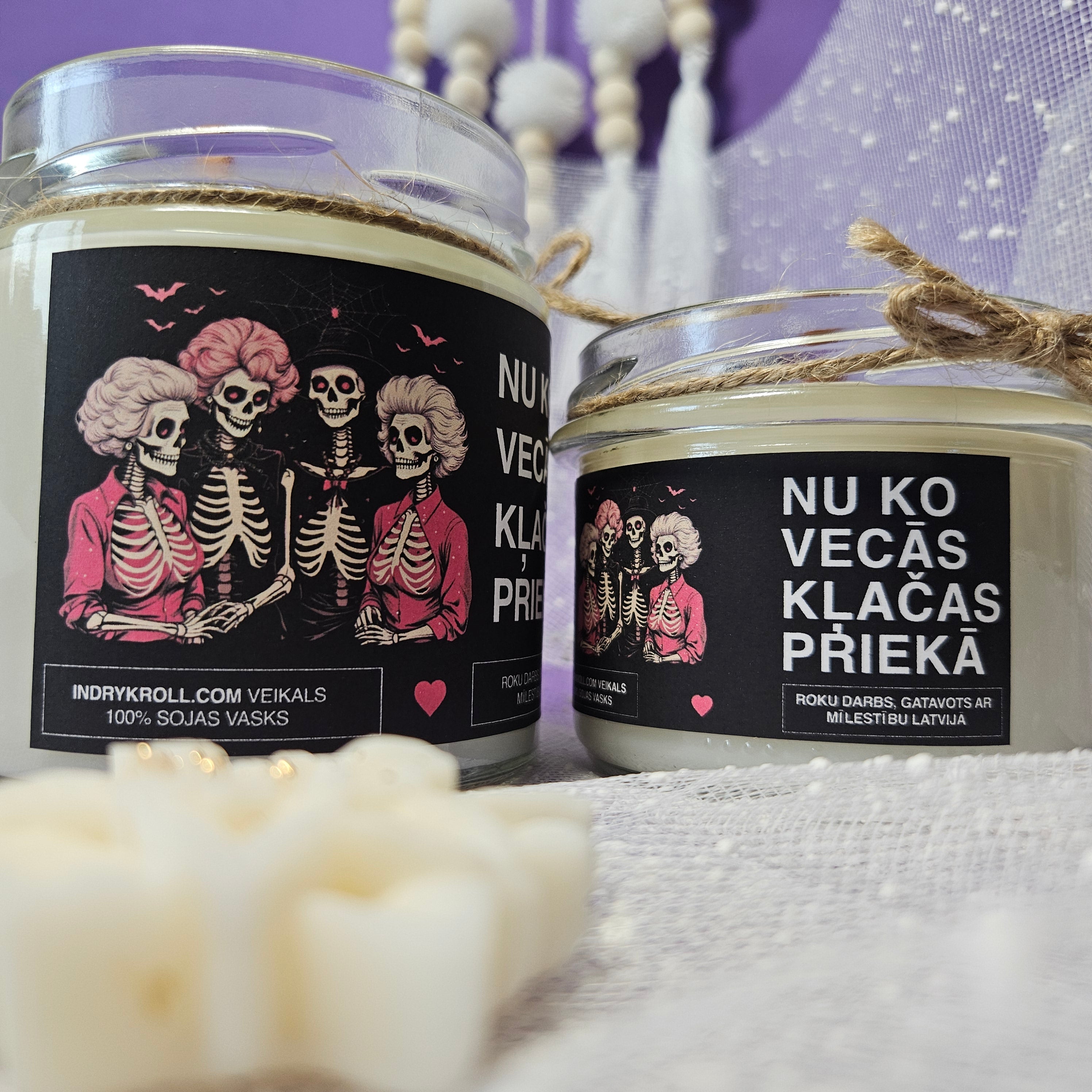 Nu ko, vecās, klačas priekā | Sojas svece ar koka dakti