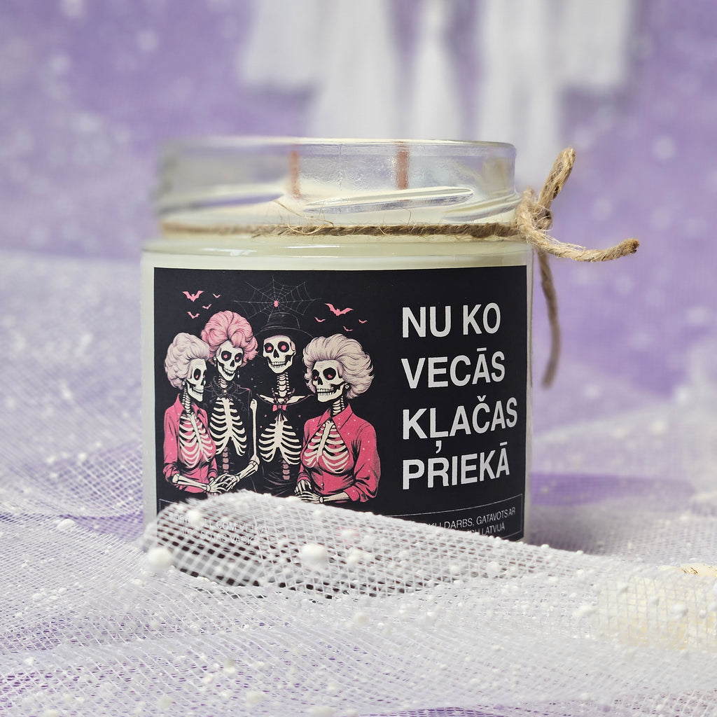 Nu ko, vecās, klačas priekā | Sojas svece ar koka dakti