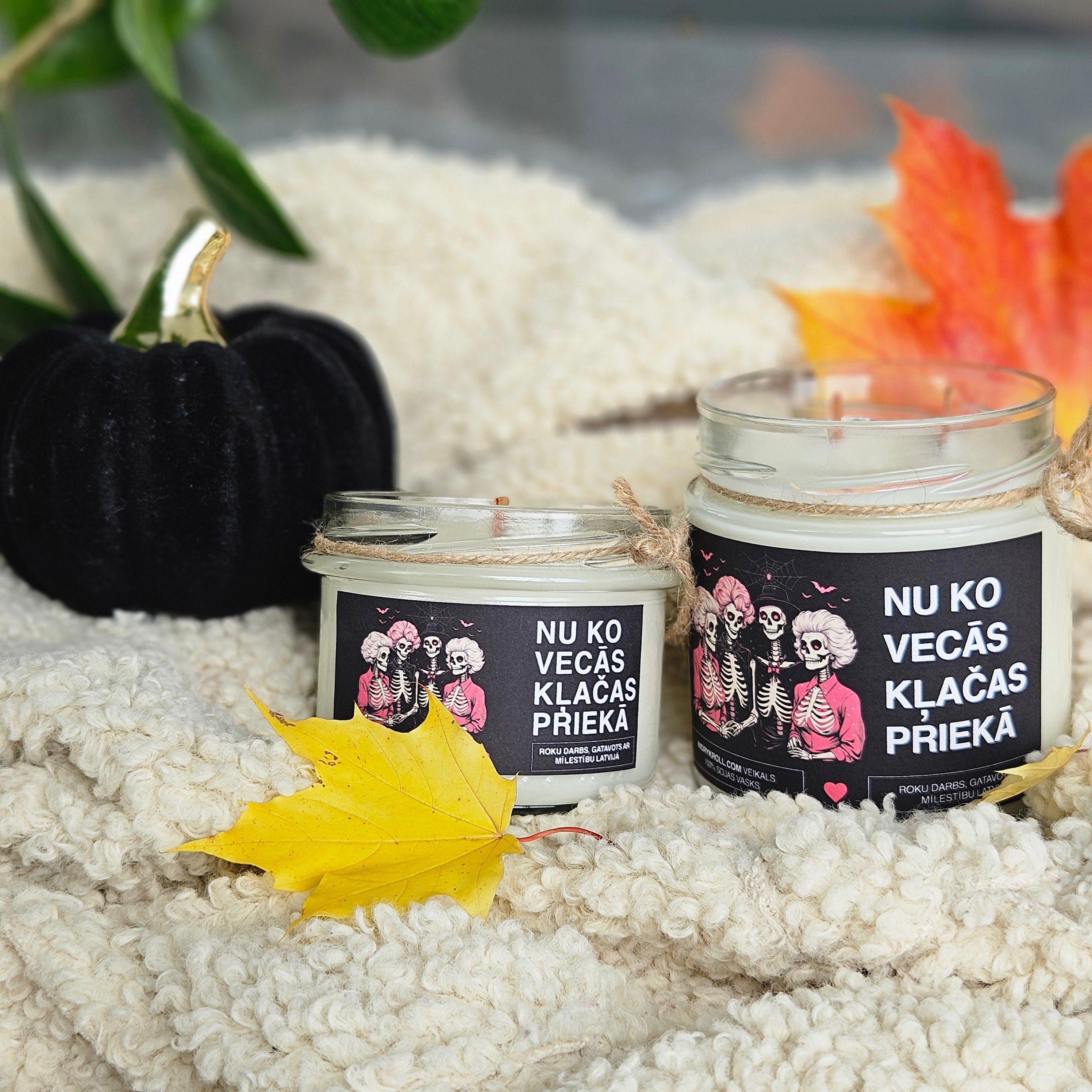 Nu ko, vecās, klačas priekā | Sojas svece ar koka dakti