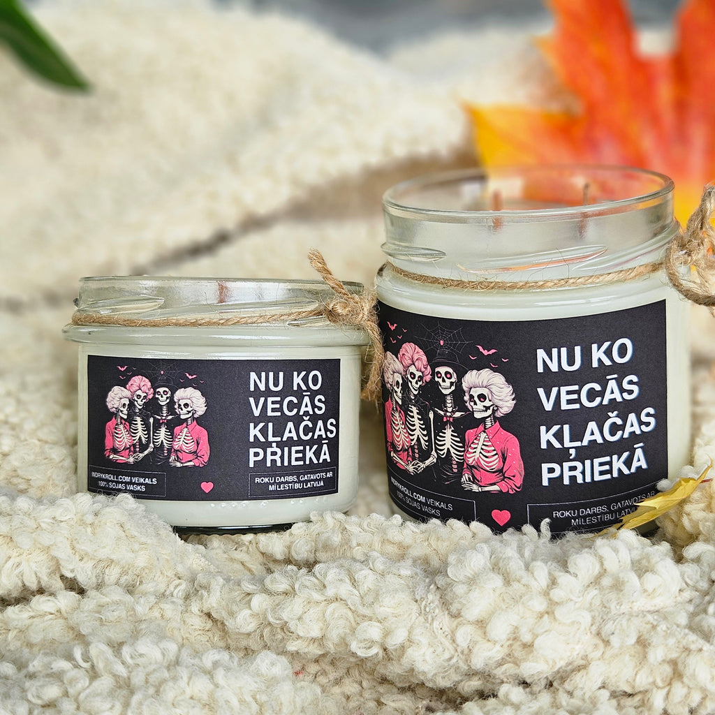 Nu ko, vecās, klačas priekā | Sojas svece ar koka dakti