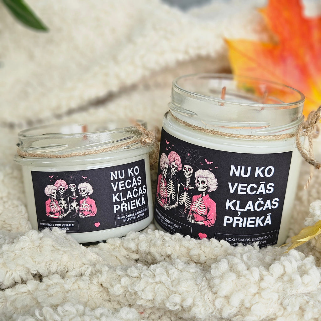 Nu ko, vecās, klačas priekā | Sojas svece ar koka dakti