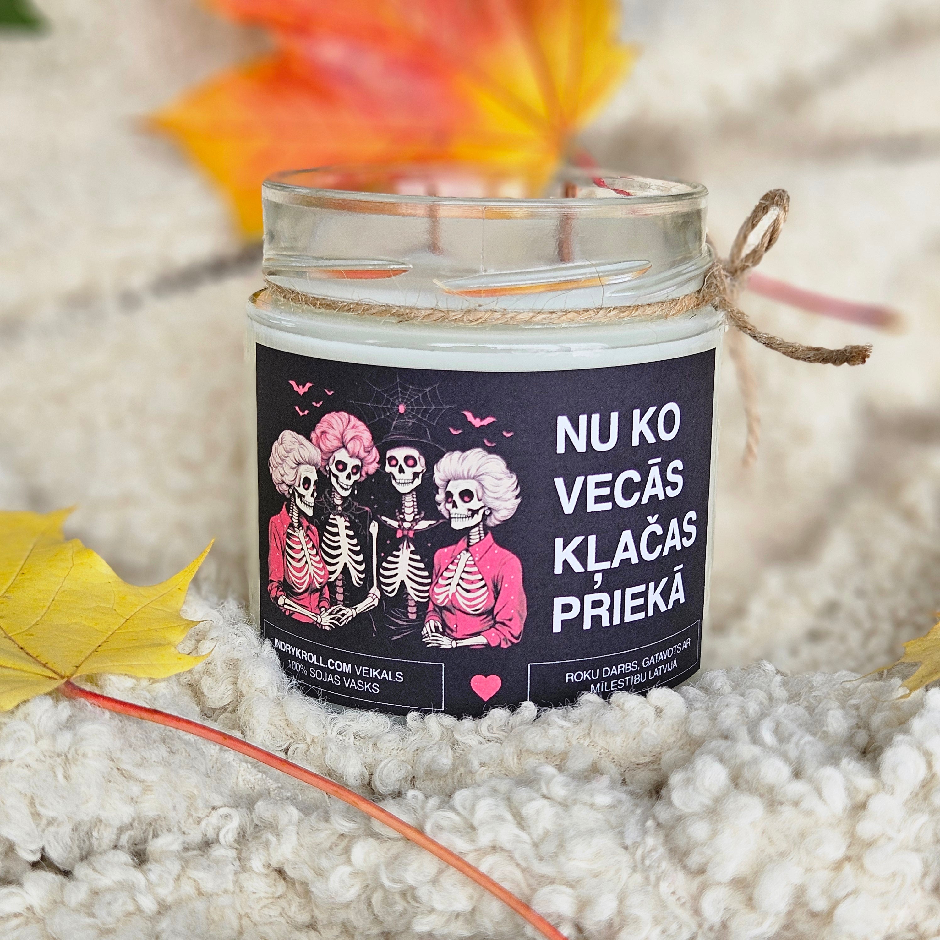 Nu ko, vecās, klačas priekā | Sojas svece ar koka dakti