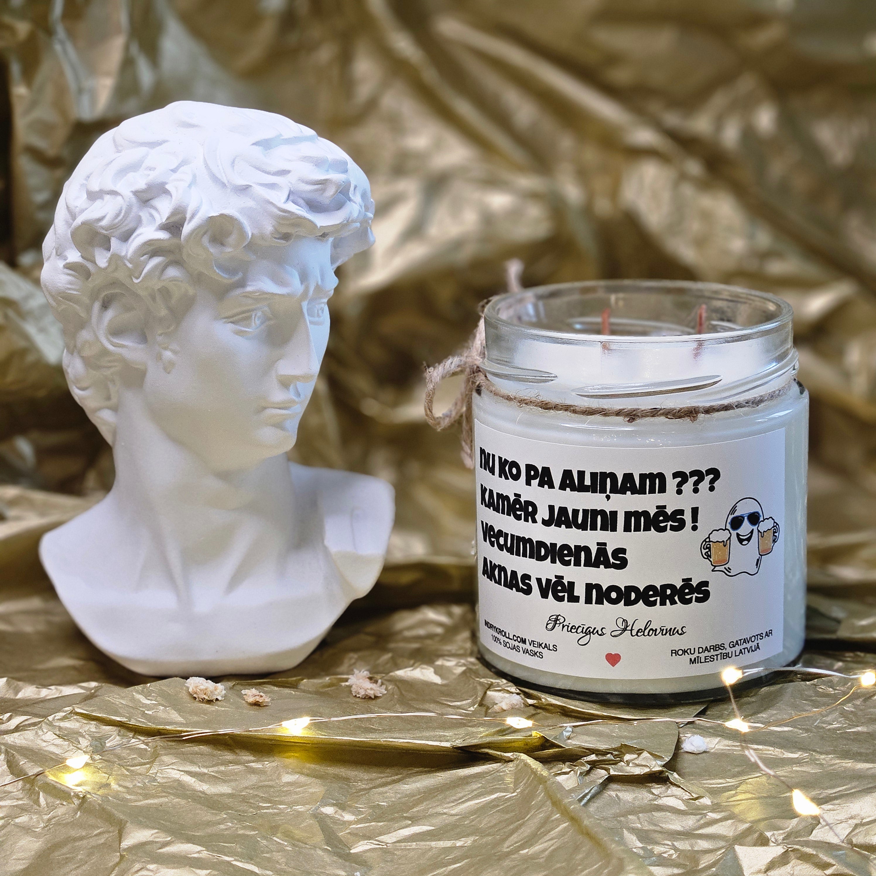 Nu ko pa aliņam??? | 100% Sojas svece ar koka dakti | Laba dāvana