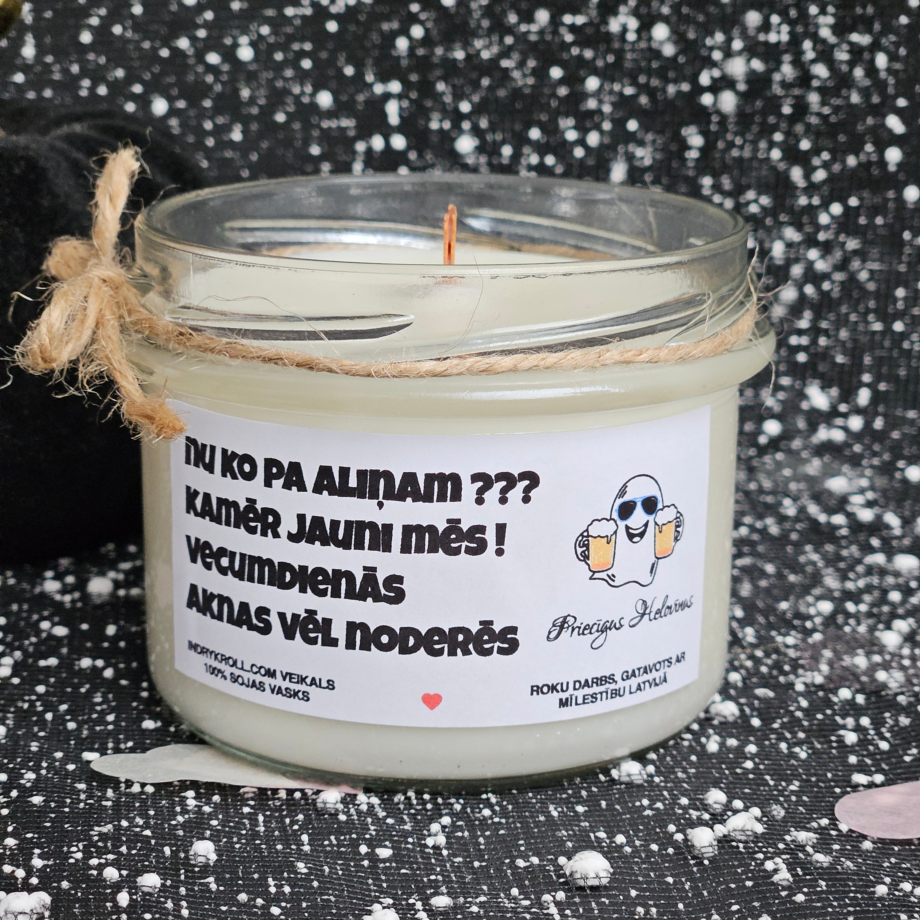 Nu ko pa aliņam??? | 100% Sojas svece ar koka dakti | Laba dāvana