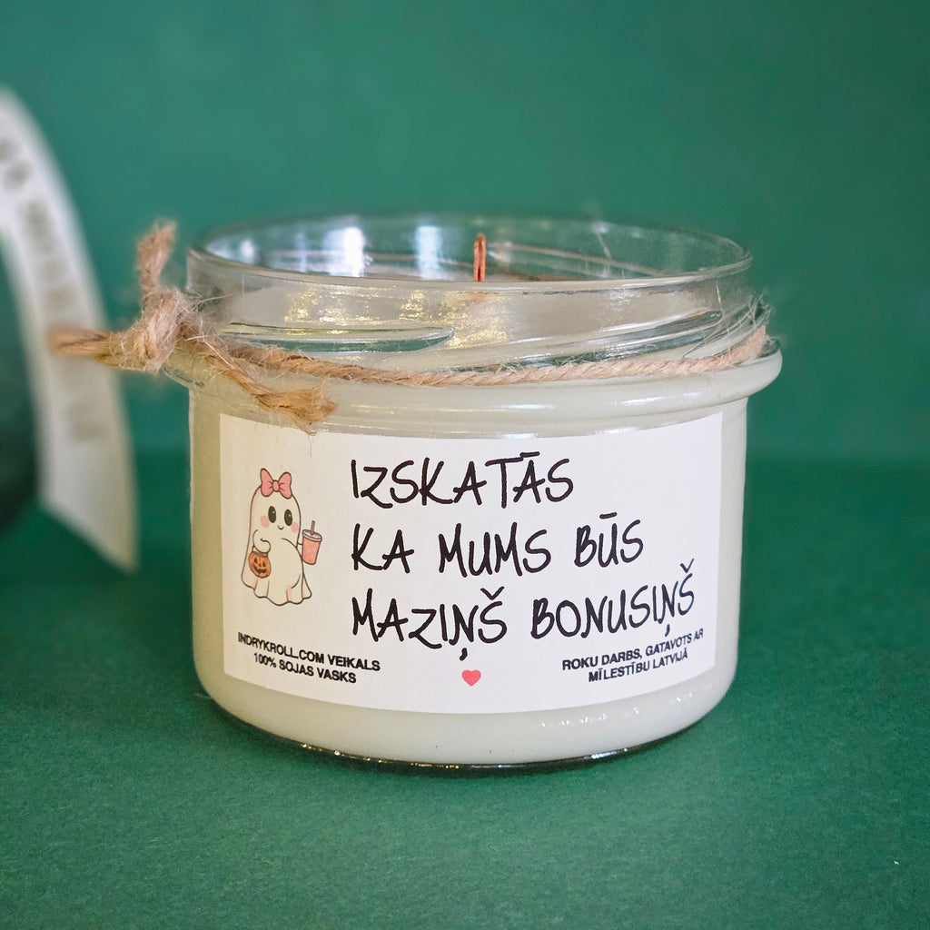 Gaidam mazuli | Sojas svece ar koka dakti