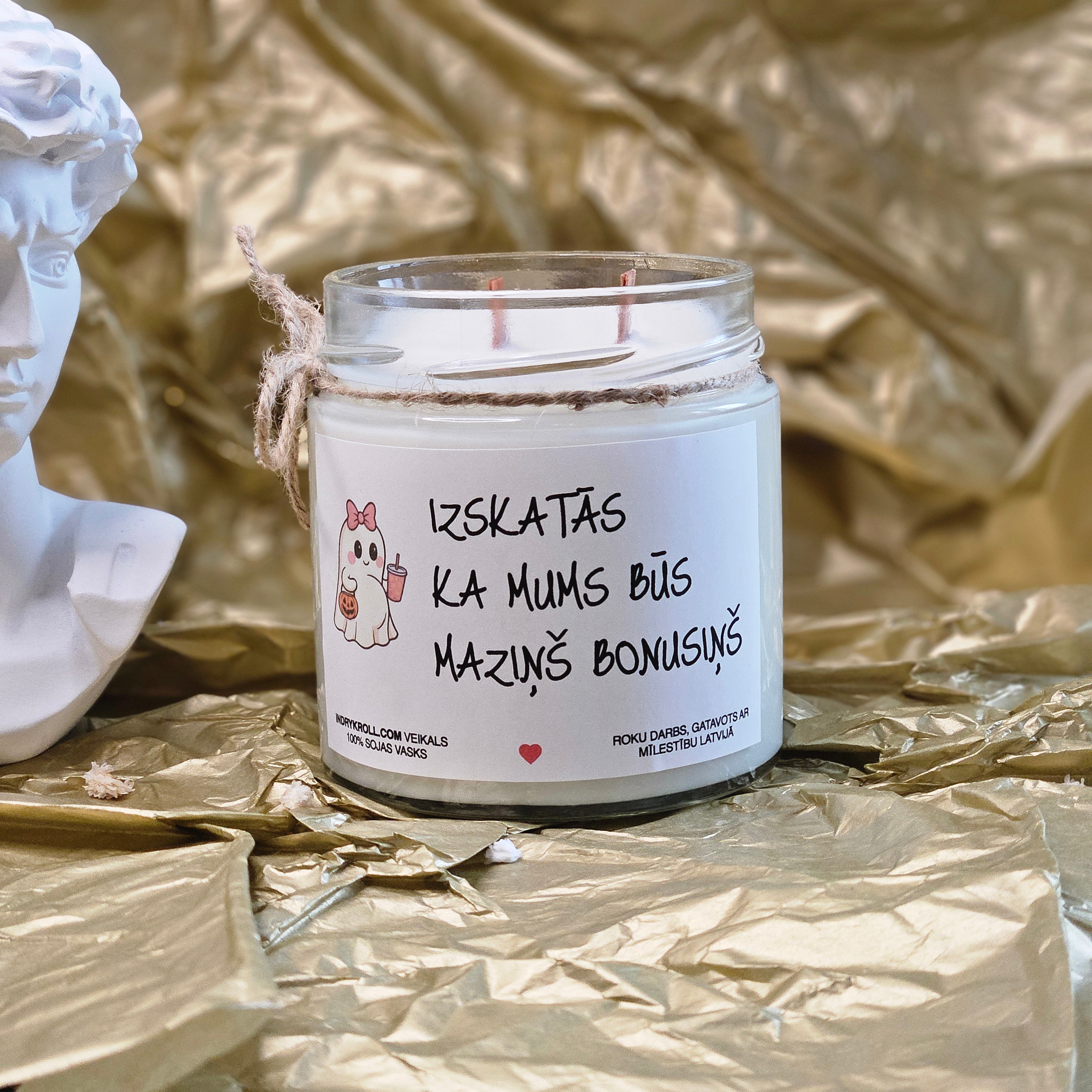 Gaidam mazuli | Sojas svece ar koka dakti