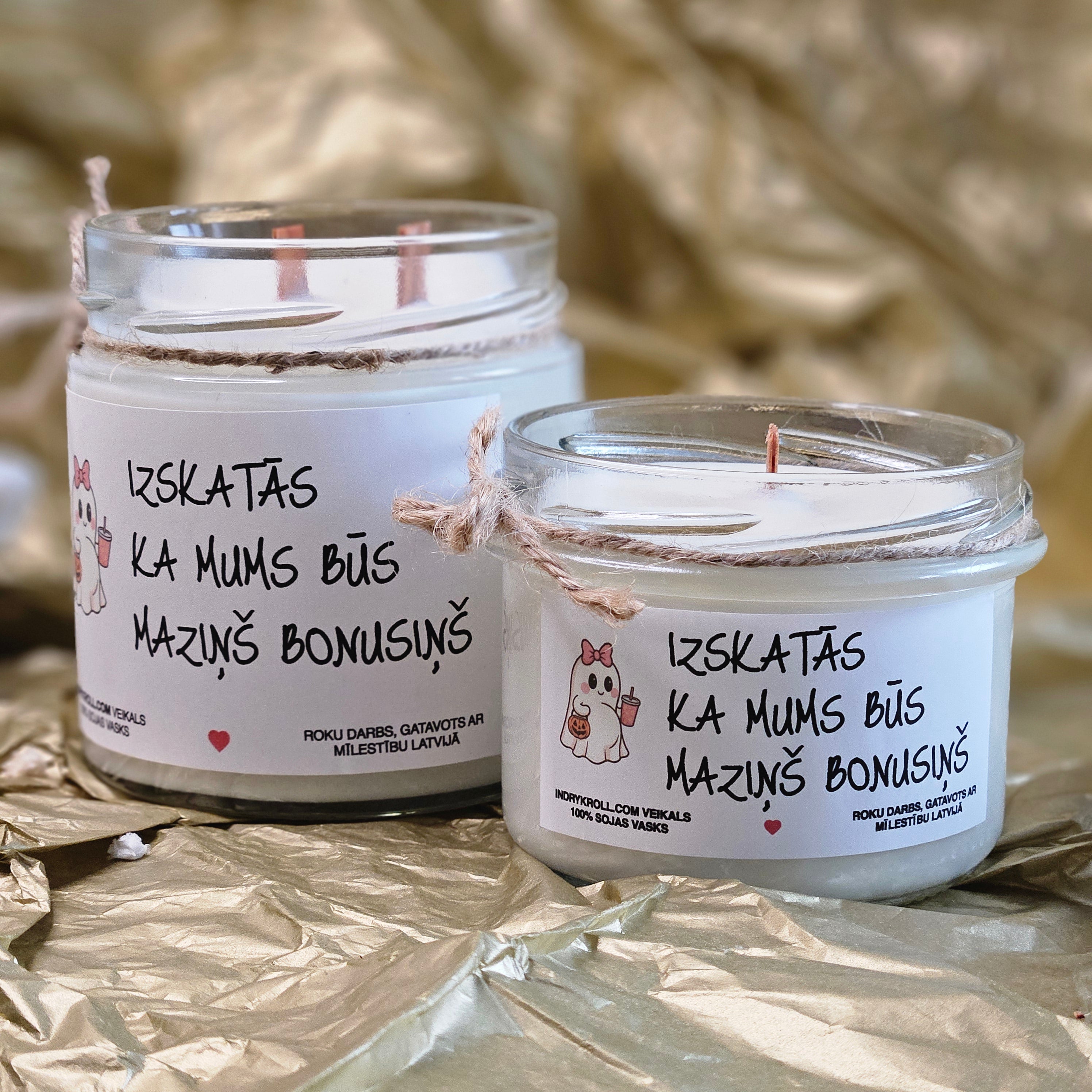 Gaidam mazuli | Sojas svece ar koka dakti