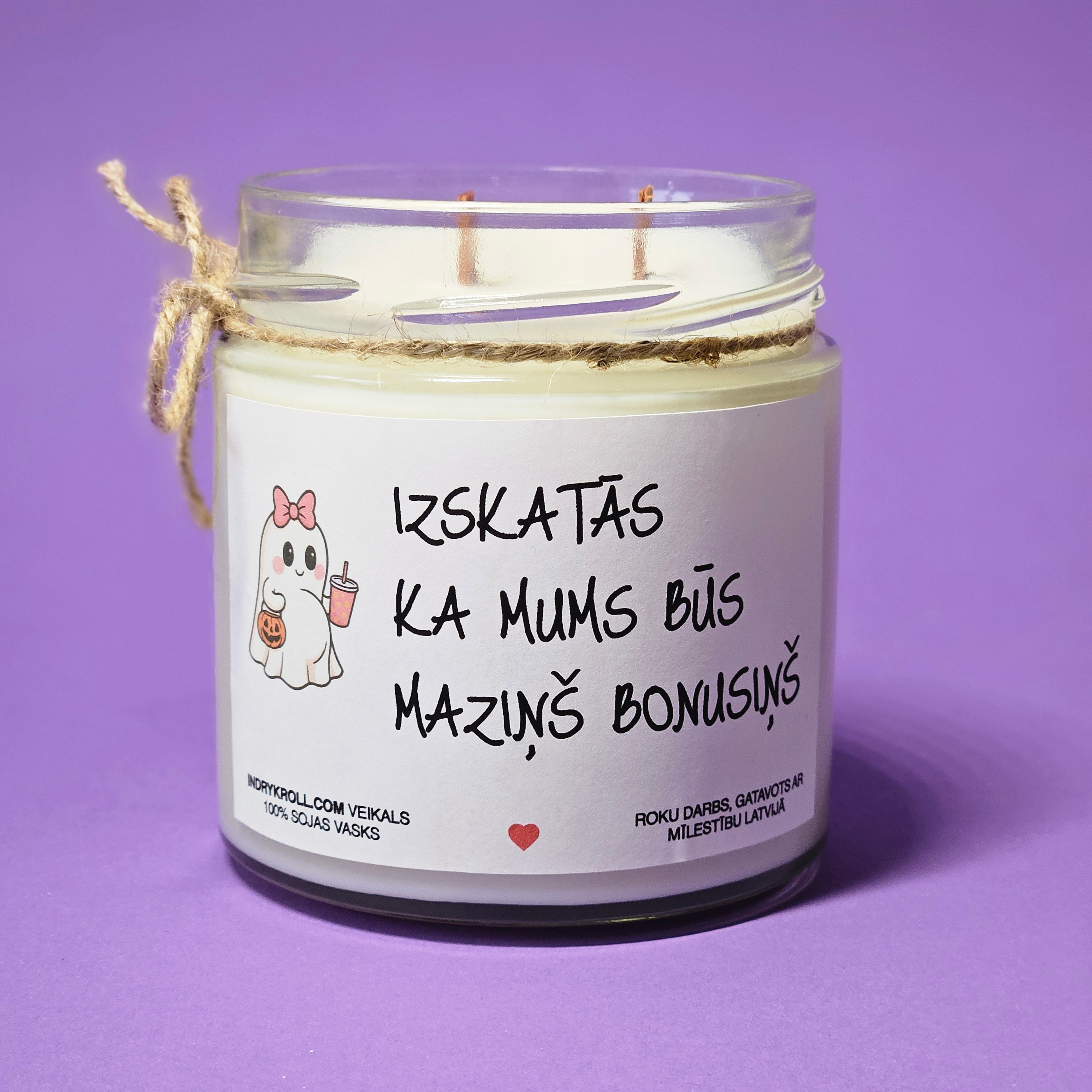 Gaidam mazuli | Sojas svece ar koka dakti