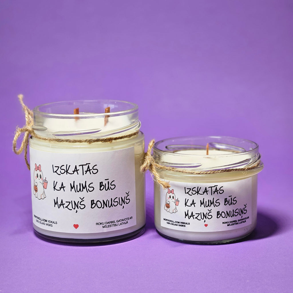 Gaidam mazuli | Sojas svece ar koka dakti