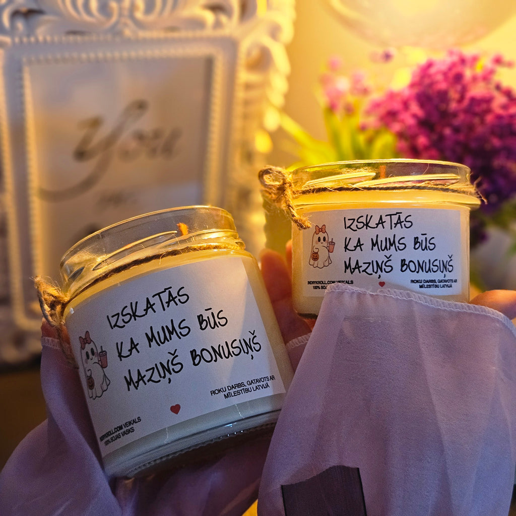 Gaidam mazuli | Sojas svece ar koka dakti