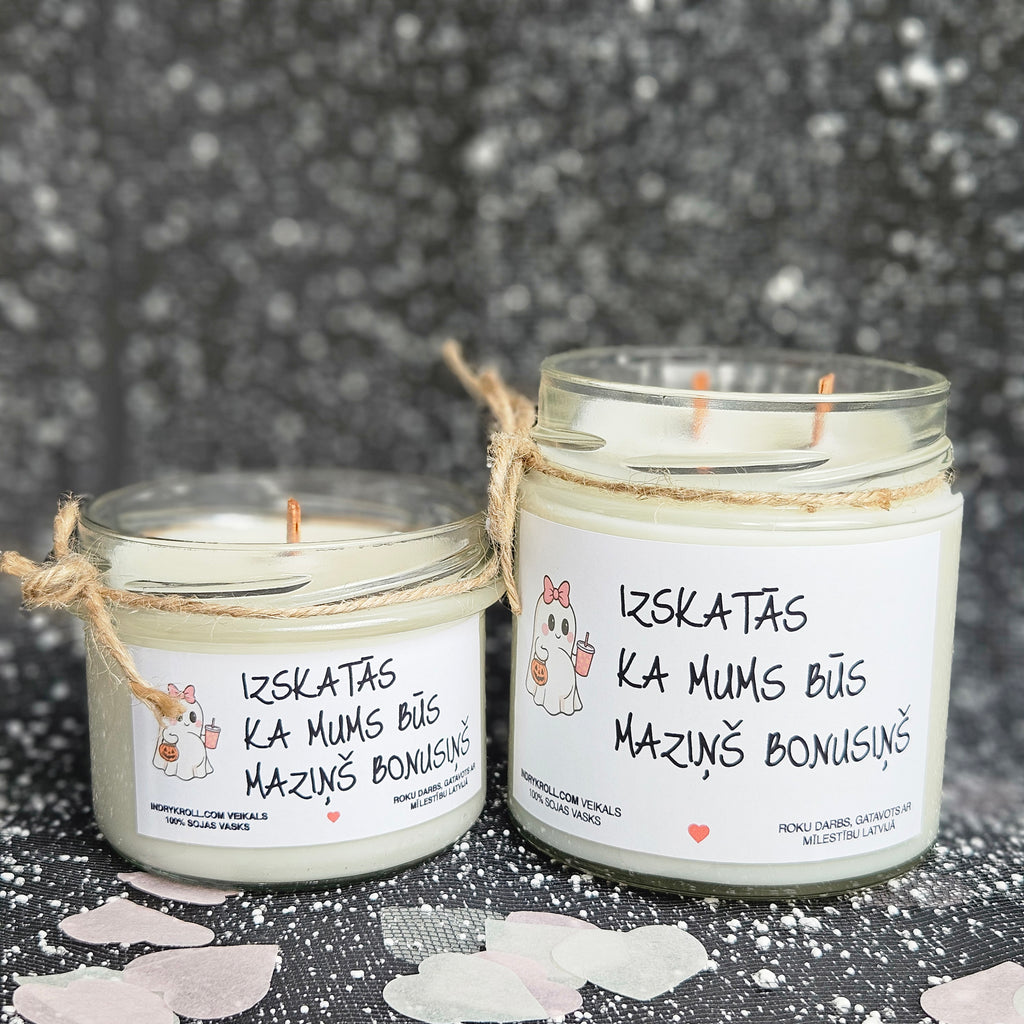 Gaidam mazuli | Sojas svece ar koka dakti