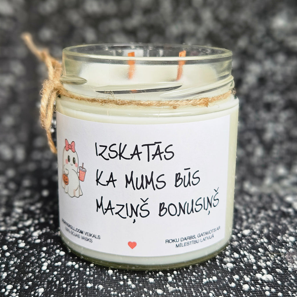 Gaidam mazuli | Sojas svece ar koka dakti