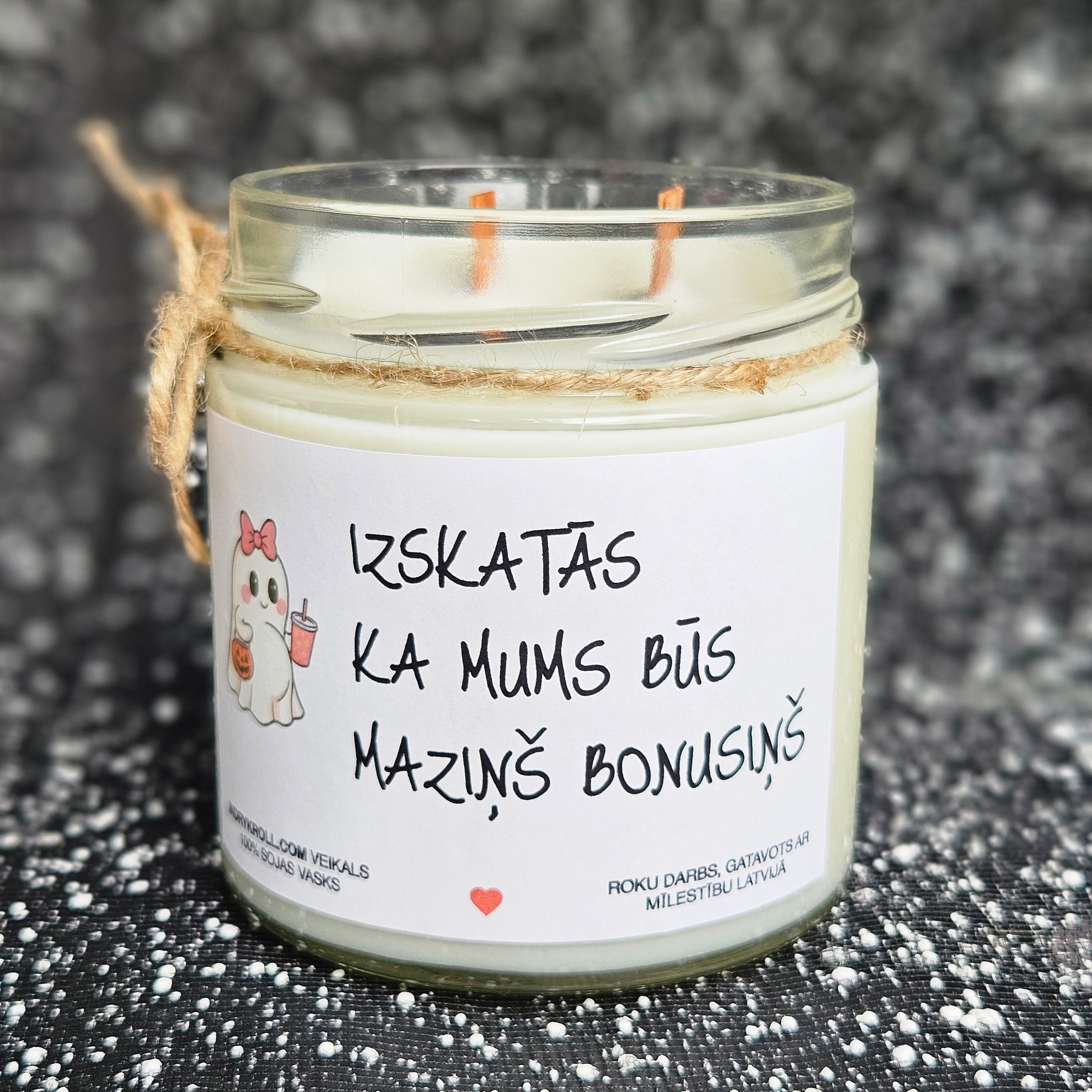 Gaidam mazuli | Sojas svece ar koka dakti