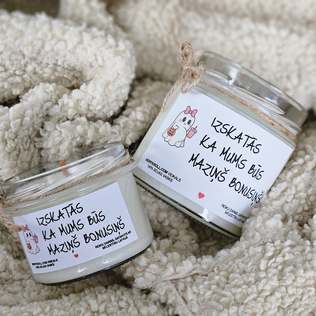 Gaidam mazuli | Sojas svece ar koka dakti