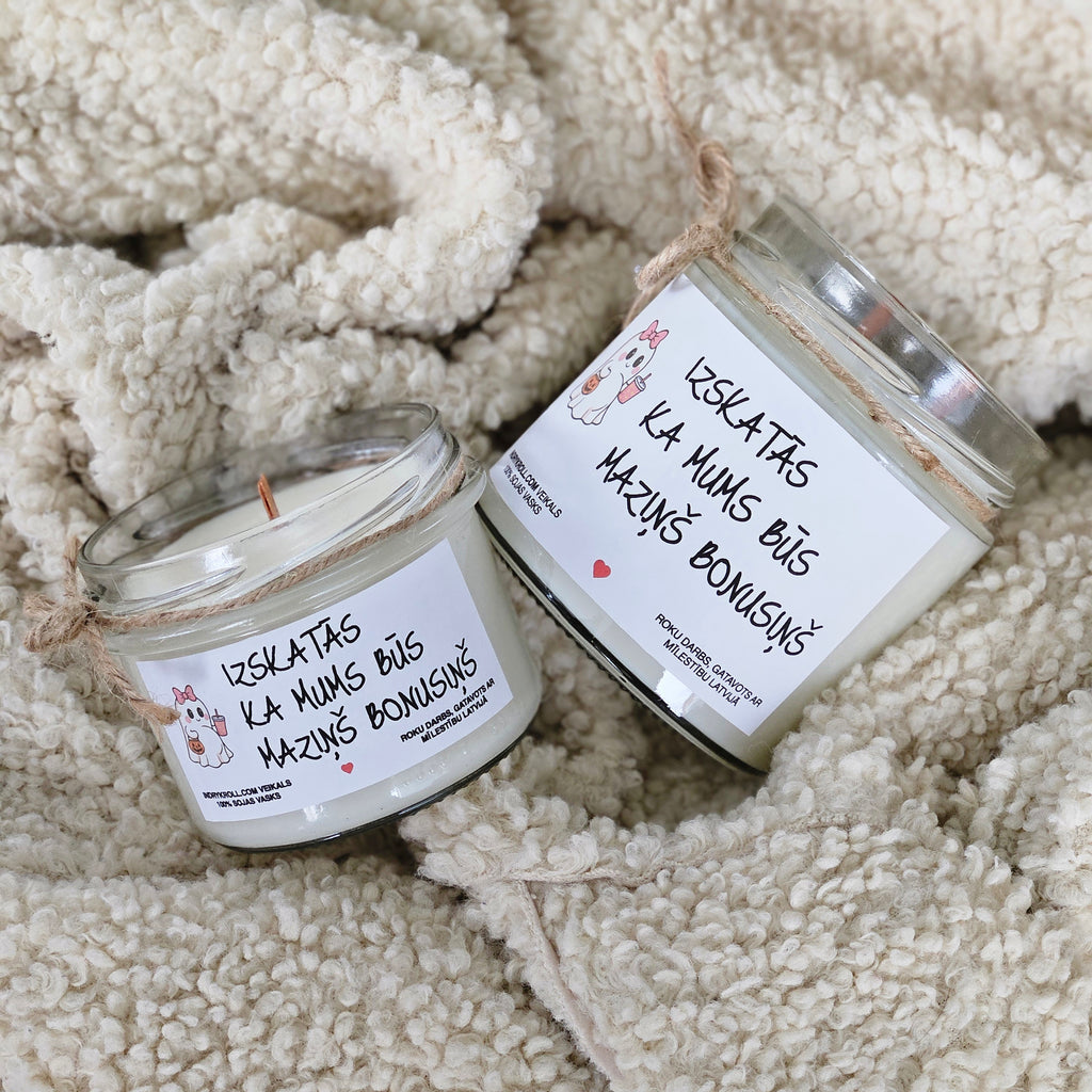 Gaidam mazuli | Sojas svece ar koka dakti