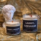 Labrīt, labvakar | Sojas svece ar koka dakti