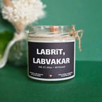 Labrīt, labvakar | Sojas svece ar koka dakti