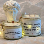 Aizdedz mani, lai aizmirstu, ko darīji vakar | Sojas svece ar koka dakti