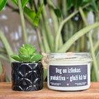 Deg un izliekas produktīva – gluži kā tu! | Sojas svece ar koka dakti