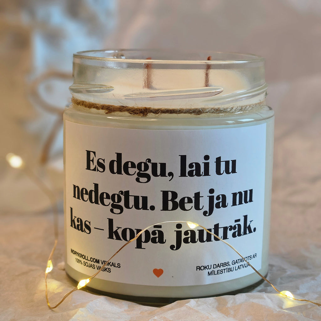 Degu kā nodokļu nauda – skaisti un bez jēgas | Sojas svece ar koka dakti