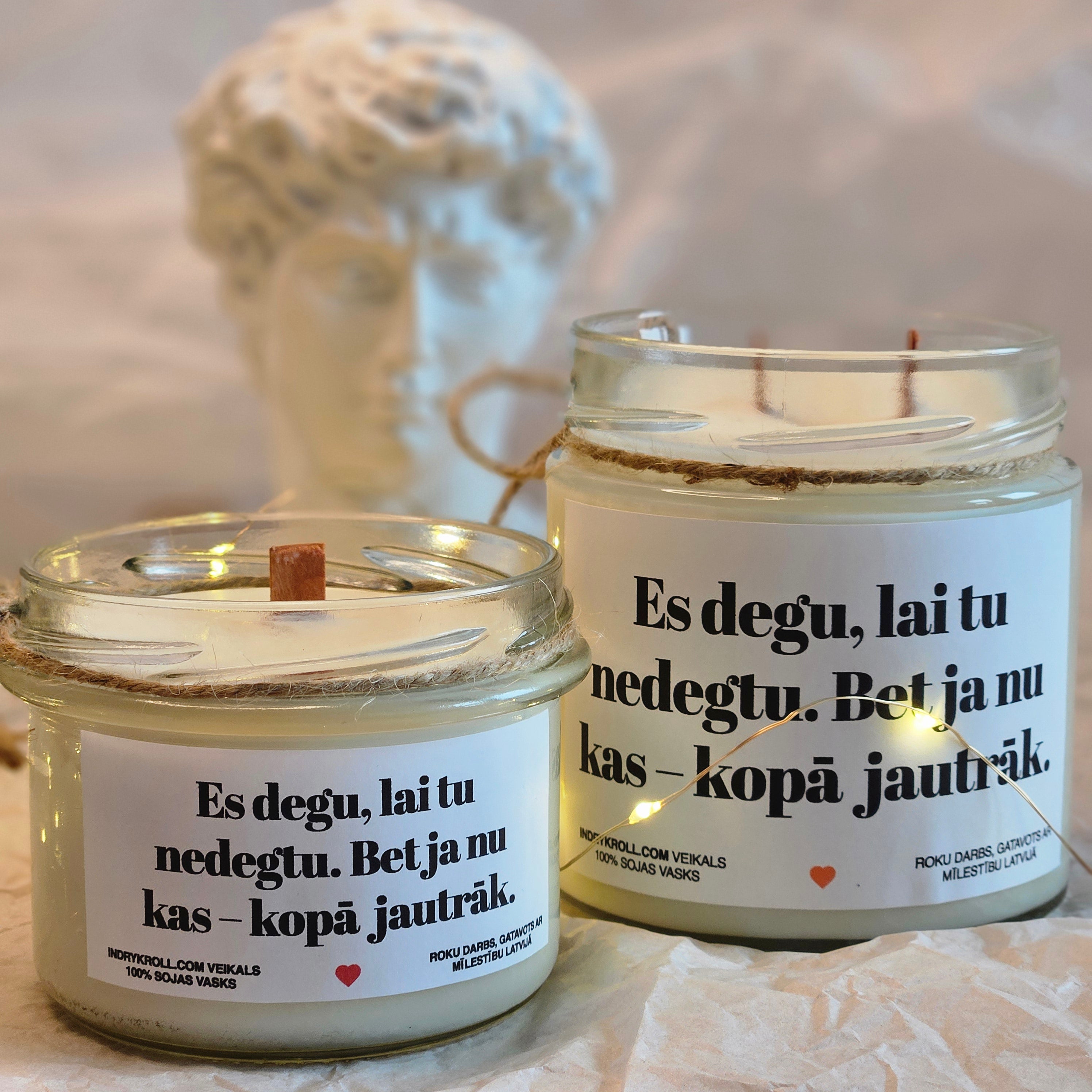 Degu kā nodokļu nauda – skaisti un bez jēgas | Sojas svece ar koka dakti