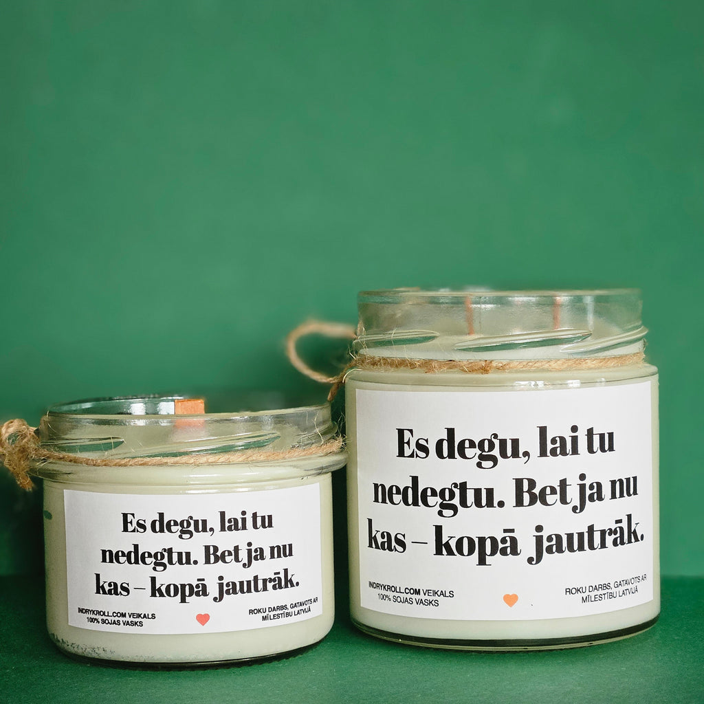 Degu kā nodokļu nauda – skaisti un bez jēgas | Sojas svece ar koka dakti