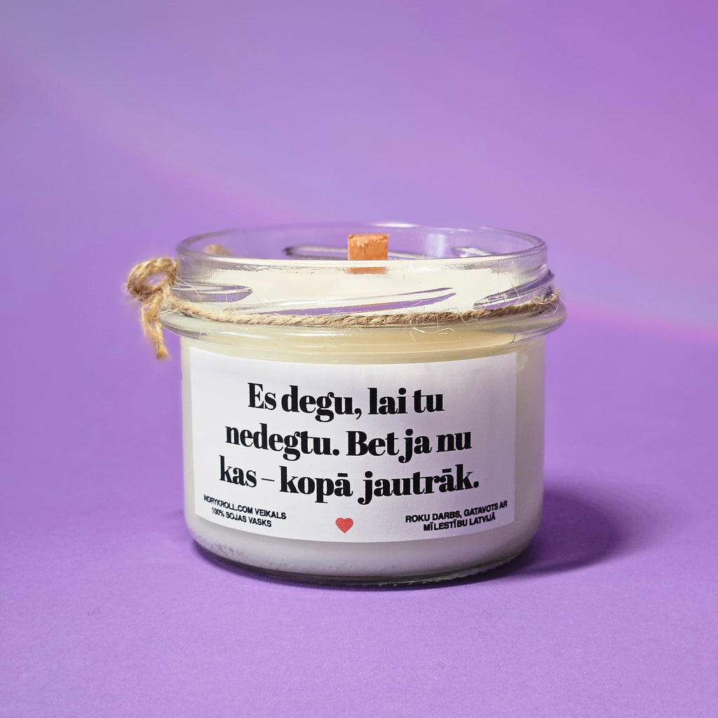 Degu kā nodokļu nauda – skaisti un bez jēgas | Sojas svece ar koka dakti